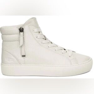 UGG Olli High Top Fashion Sneaker Shoe Womens Size 6 Ivory Leather Zip